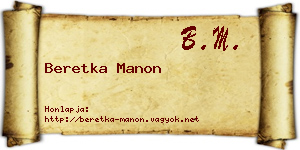 Beretka Manon névjegykártya